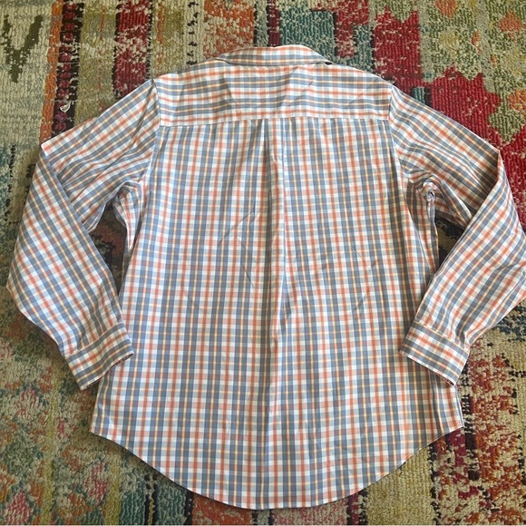 L.L. Bean Women's Size L Blouse Top Long Sleeve Multicolor Plaid Cotton Collared - Picture 3 of 6